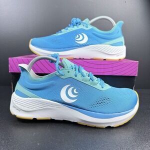 Topo Athletic Cyclone Sky Gold Road Running Shoes Womens Size 10.5 Blue Sneakers